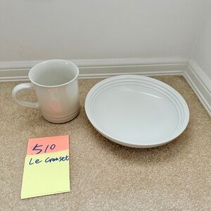 Le Creuset White Mug and Plate Set